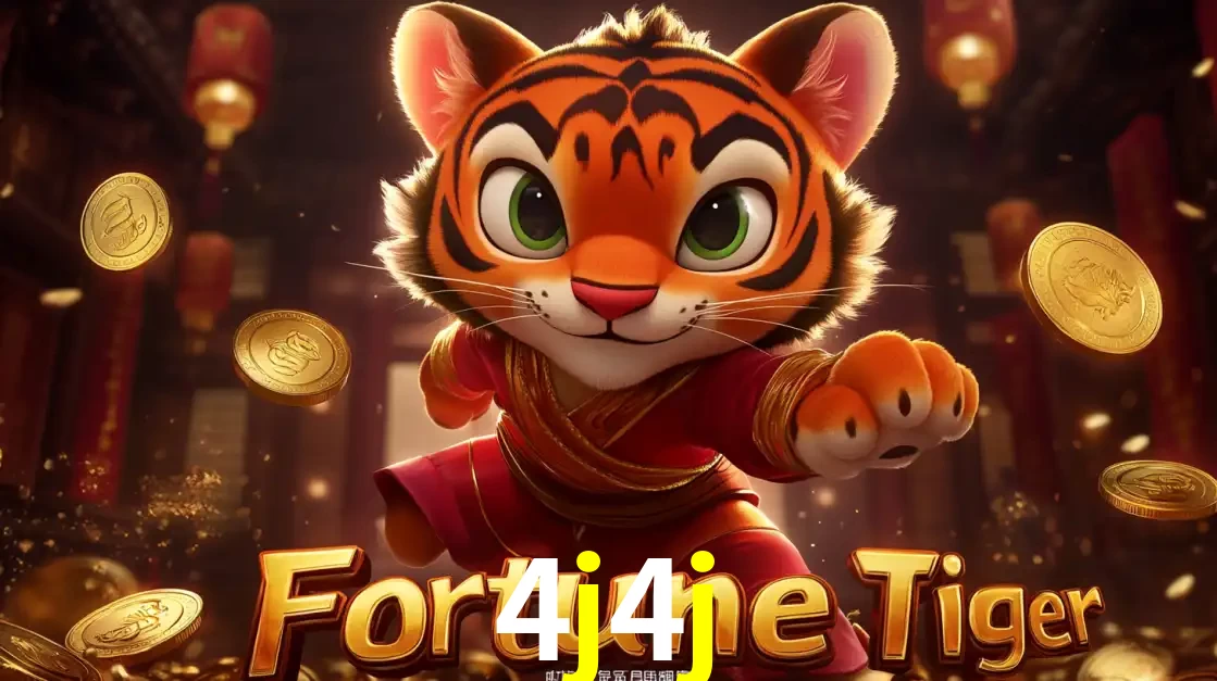 O carismático mascote do jogo de slot Fortune Tiger, um tigre fofo em pose de artes marciais, pronto para trazer sorte e multiplicadores de ganhos no cassino online 4j4j.